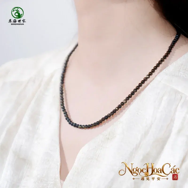 Dây chuyền obsidian & kim diệu thạch Đông Hải