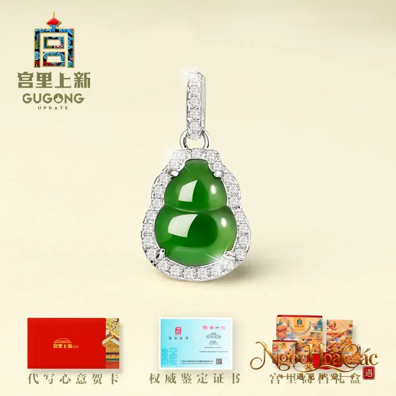Mặt dây phỉ thúy hồ lô Phúc Lộc Trường Cửu Cung Lý - hình sản phẩm