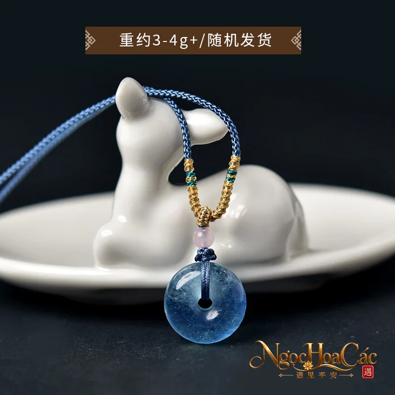 Mặt dây Aquamarine khấu bình an Đông Hải - hình sản phẩm