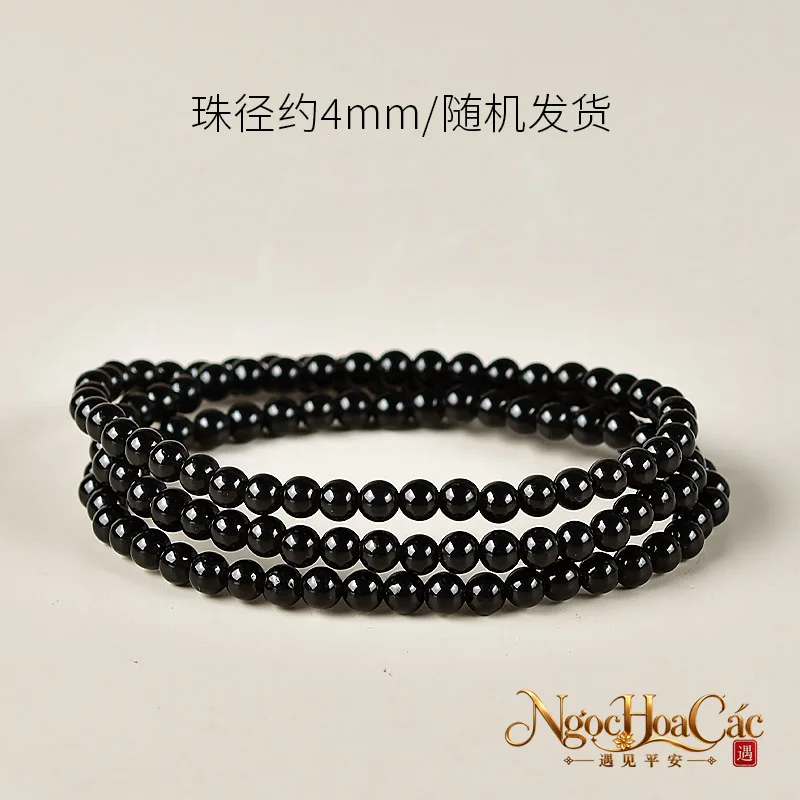 Vòng tay đá obsidian Đông Hải – hắc diệu thạch - hình sản phẩm