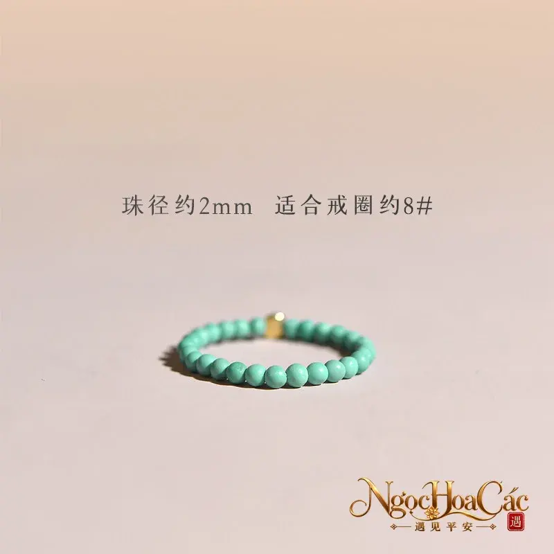 Nhẫn hạt ngọc lam nguyên khoáng Đông Hải - hình sản phẩm