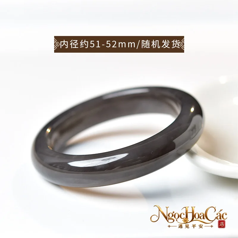 Vòng ngọc Hòa Điền tím khói nguyên khối Đông Hải - hình sản phẩm